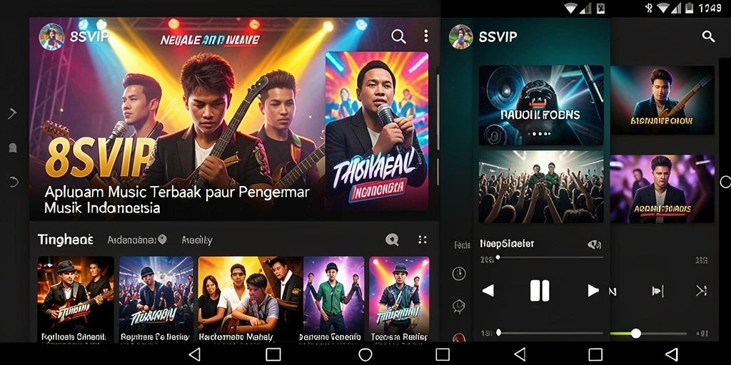 Screenshot gameplay aplikasi 8SVIP yang menampilkan berbagai fitur musik.