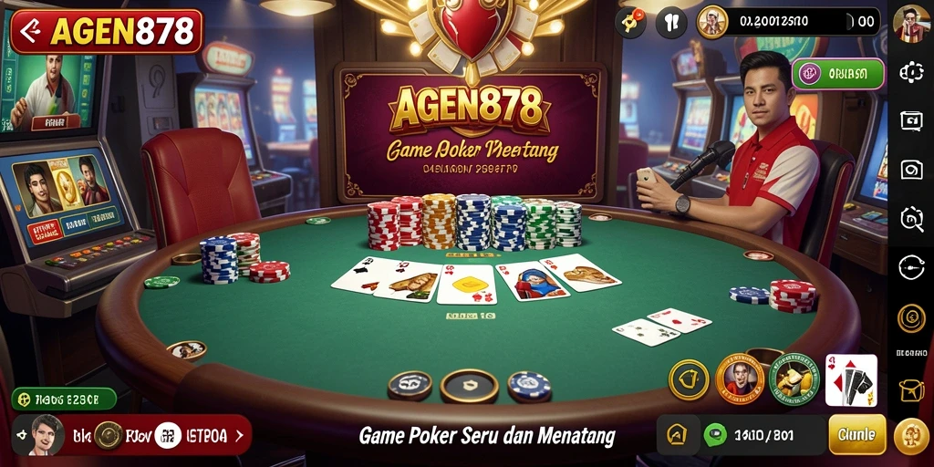 Tampilan gameplay poker yang menarik di AGEN878.
