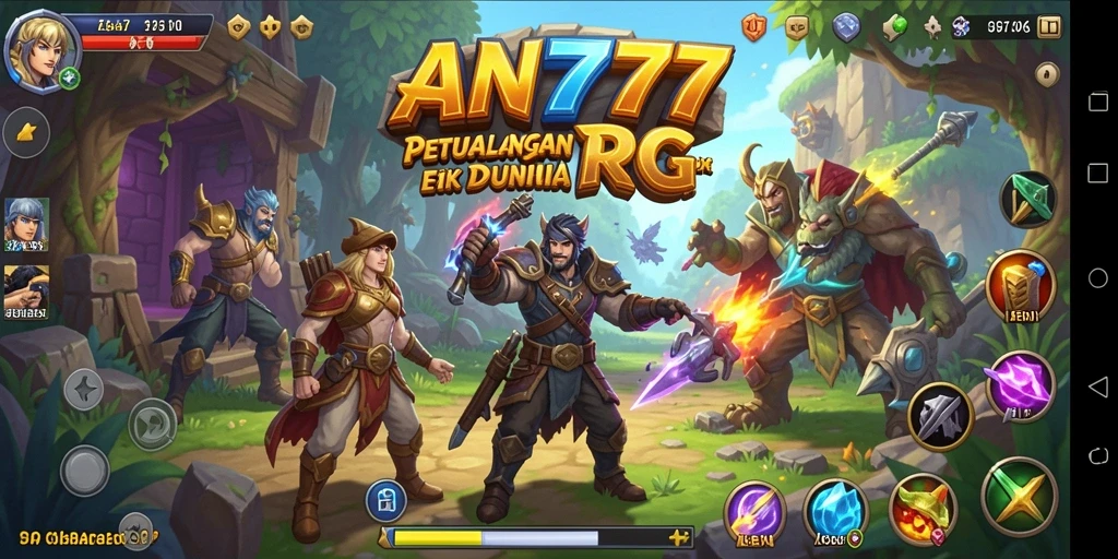Tampilan gameplay AN777 dengan pertarungan seru dan grafis menawan.