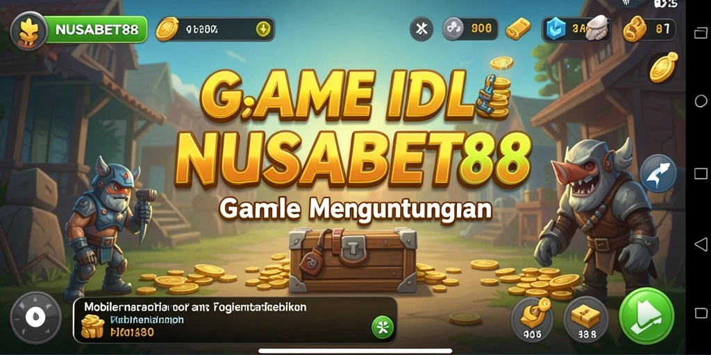 Screenshot gameplay NUSABET88 menampilkan karakter sedang mengumpulkan item secara otomatis.